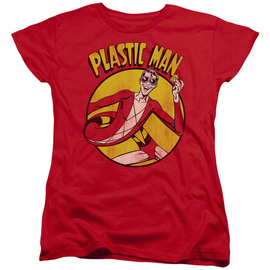 Dc - Plastic Man - Short Sleeve Womens Tee - Red T-shirt
