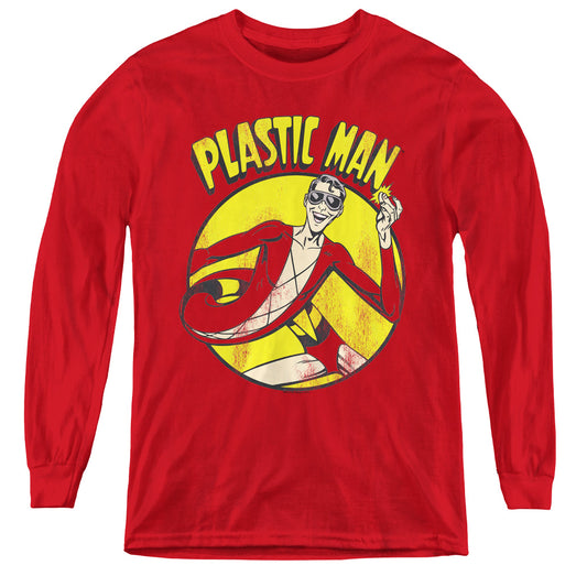 Dc - Plastic Man - Youth Long Sleeve Tee - Red