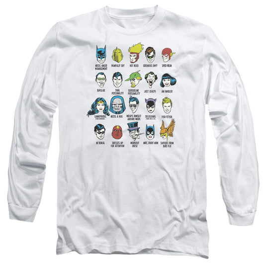 Dc - Superhero Issues - Long Sleeve Adult 18/1 - White T-shirt