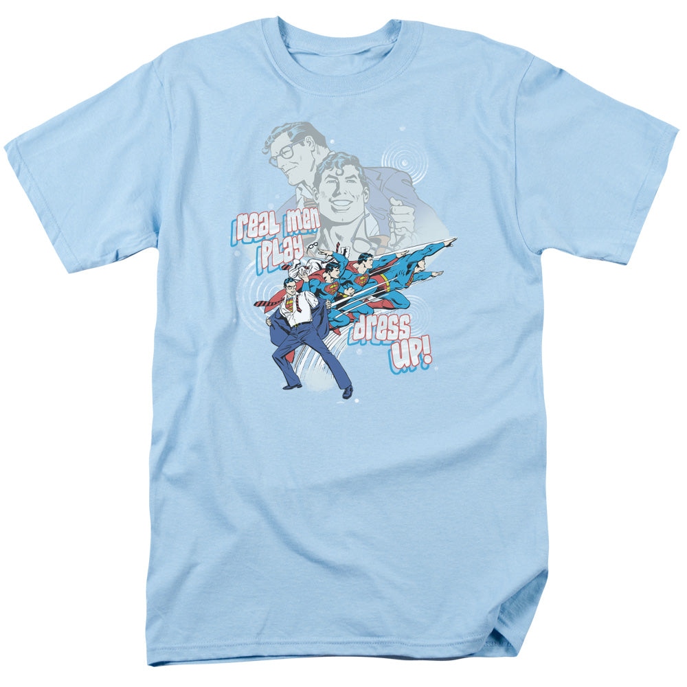 Dc - Real Men - Short Sleeve Adult 18/1 - Light Blue T-shirt