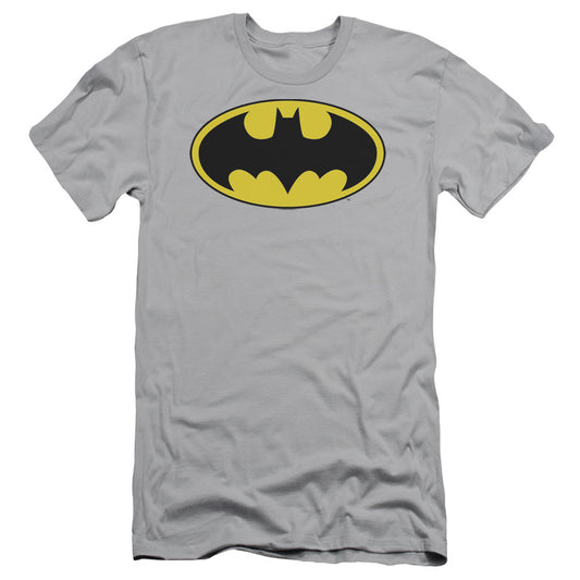 Dc - Batman Logo - Short Sleeve Adult 30/1 - Silver T-shirt