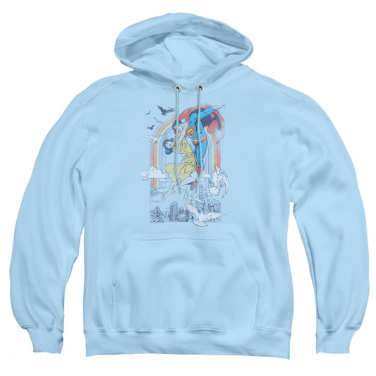 Dc - Rainbow Love - Adult Pull-over Hoodie - Light Blue