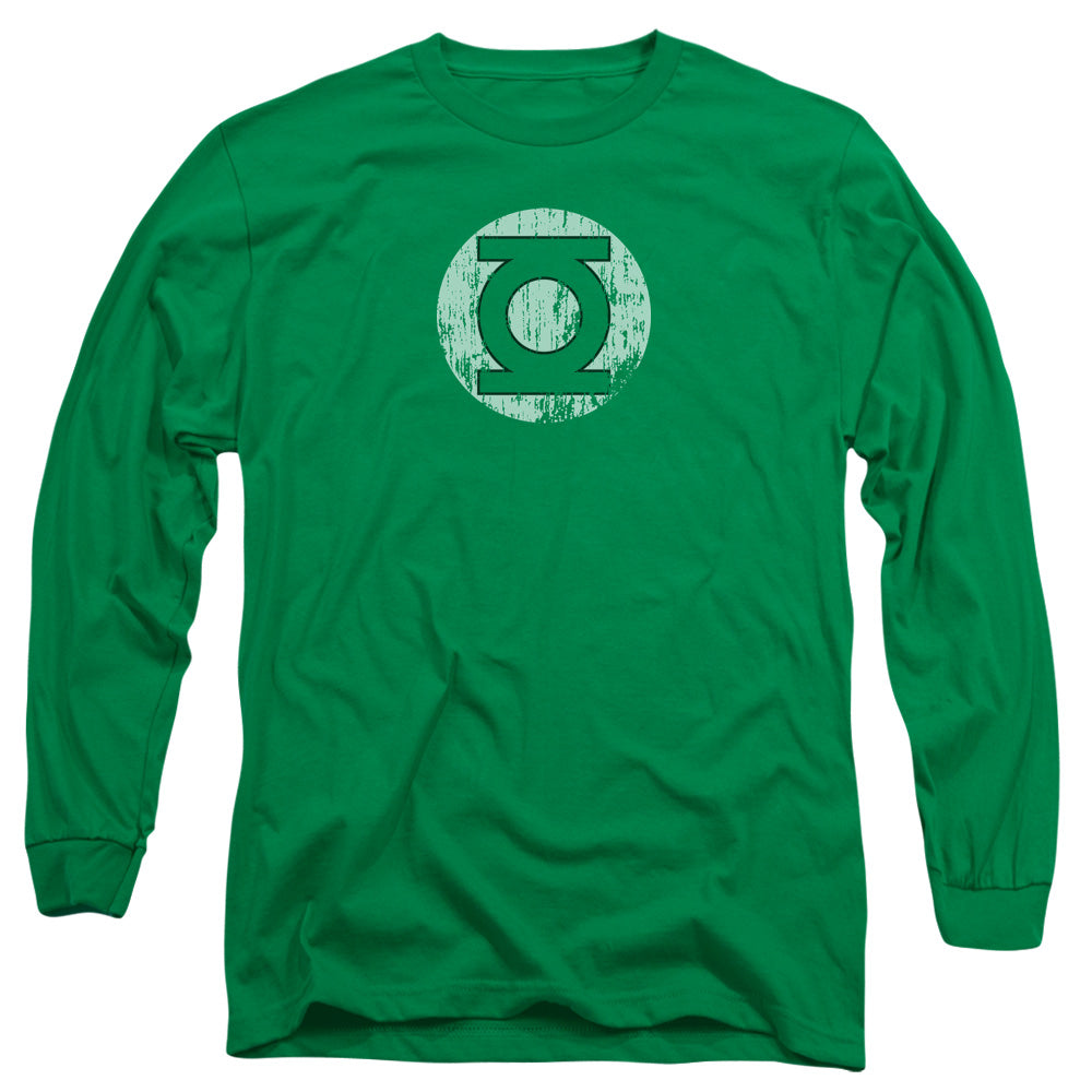 Dc - Distressed Lantern Logo - Long Sleeve Adult 18/1 - Kelly Green T-shirt