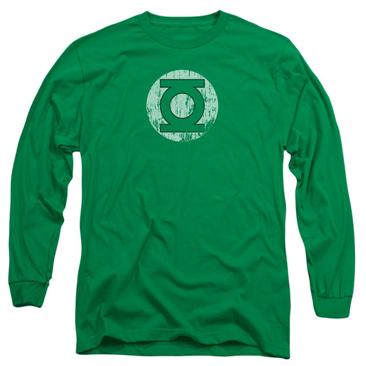 Dc - Distressed Lantern Logo - Long Sleeve Adult 18/1 - Kelly Green T-shirt