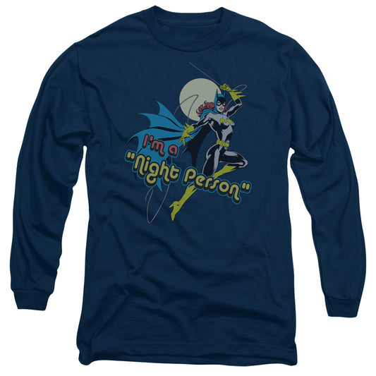 Dc - Night Person - Long Sleeve Adult 18/1 - Navy T-shirt