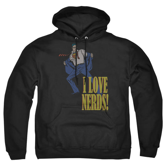 Dc - I Love Nerds - Adult Pull-over Hoodie - Black
