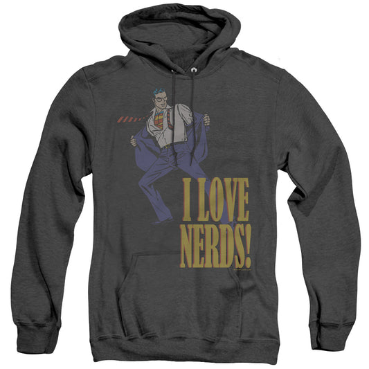 Dc - I Love Nerds - Adult Heather Hoodie - Black