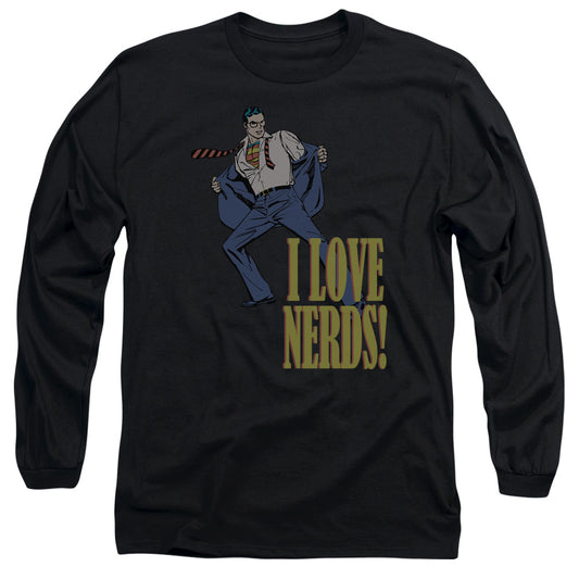 Dc - I Love Nerds - Long Sleeve Adult 18/1 - Black T-shirt