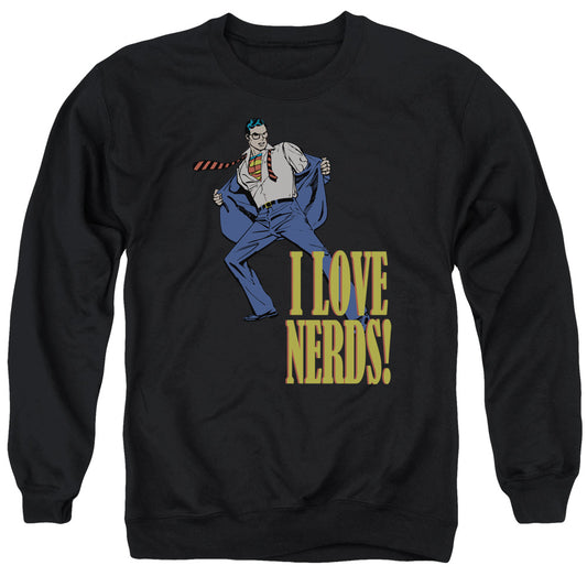 Dc I Love Nerds - Adult Crewneck Sweatshirt - Black