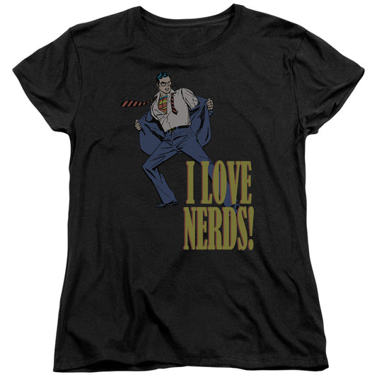 Dc - I Love Nerds - Short Sleeve Womens Tee - Black T-shirt