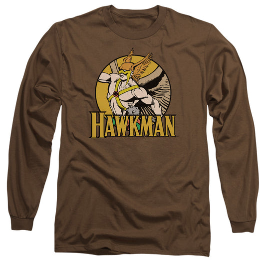 Dc - Hawkman - Long Sleeve Adult 18/1 - Coffee T-shirt