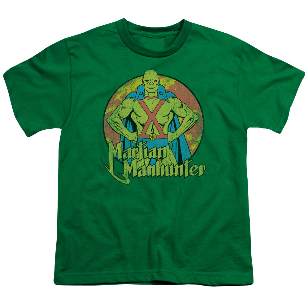 Dc - Martian Manhunter - Short Sleeve Youth 18/1 - Kelly Green T-shirt