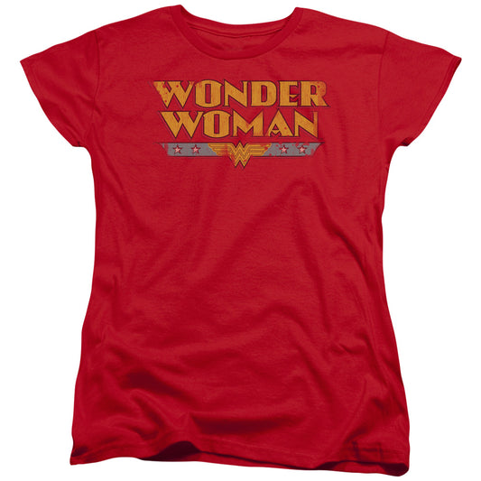 Dc - Wonder Woman Logo - Short Sleeve Womens Tee - Red T-shirt