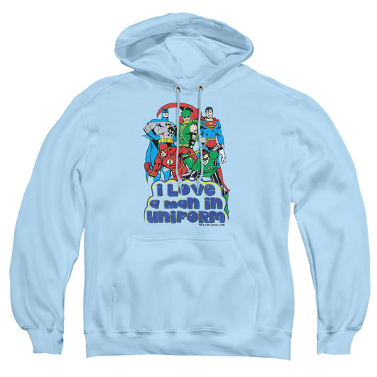 Dc - I Love A Man In Uniform - Adult Pull-over Hoodie - Light Blue