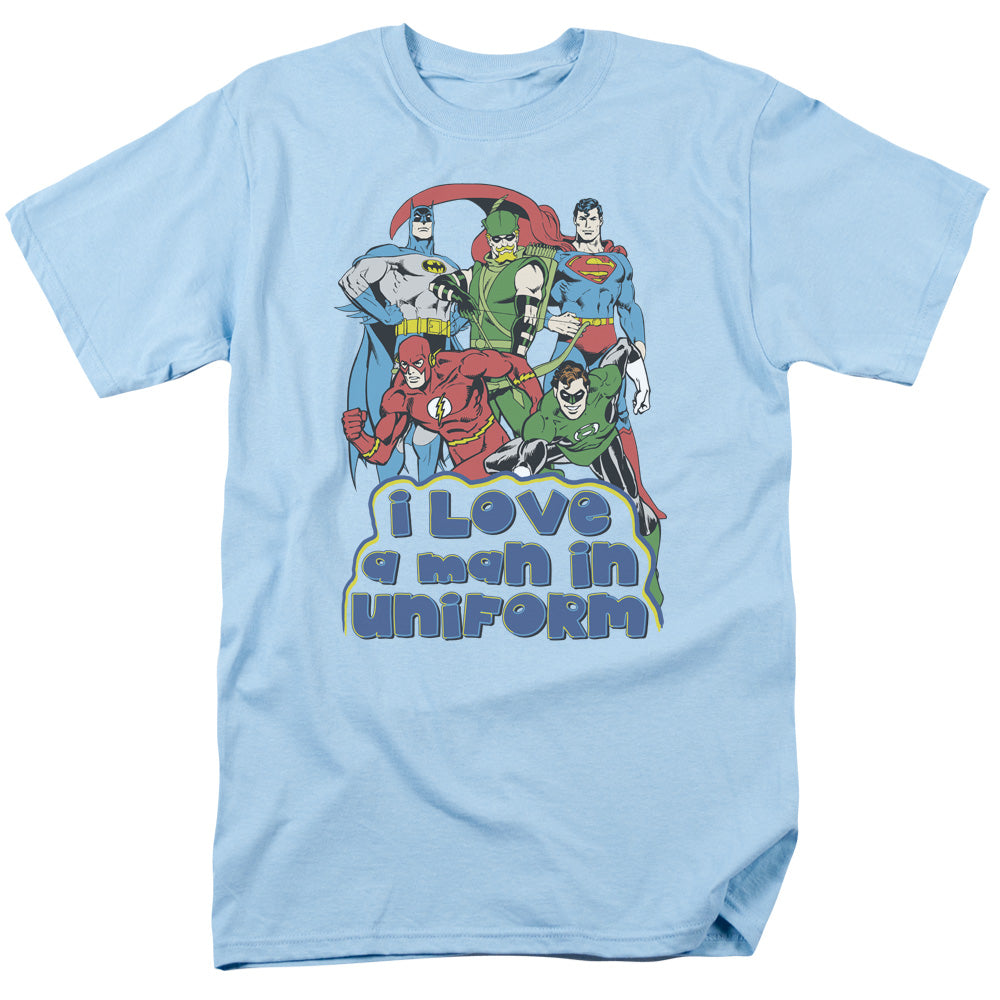 Dc - I Love A Man In Uniform - Short Sleeve Adult 18/1 - Light Blue T-shirt