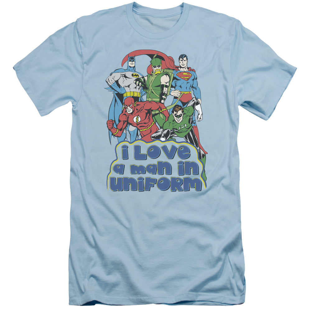 Dc - I Love A Man In Uniform - Short Sleeve Adult 30/1 - Light Blue T-shirt