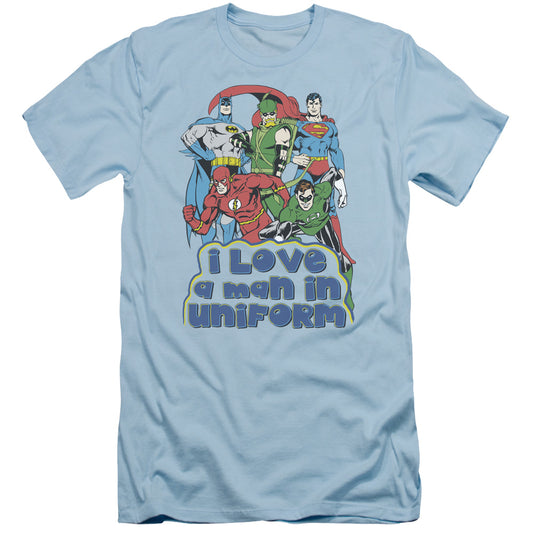 Dc - I Love A Man In Uniform - Short Sleeve Adult 30/1 - Light Blue T-shirt
