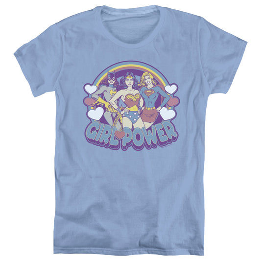 Dc - Retro Girl Power - Short Sleeve Womens Tee - Carolina Blue T-shirt