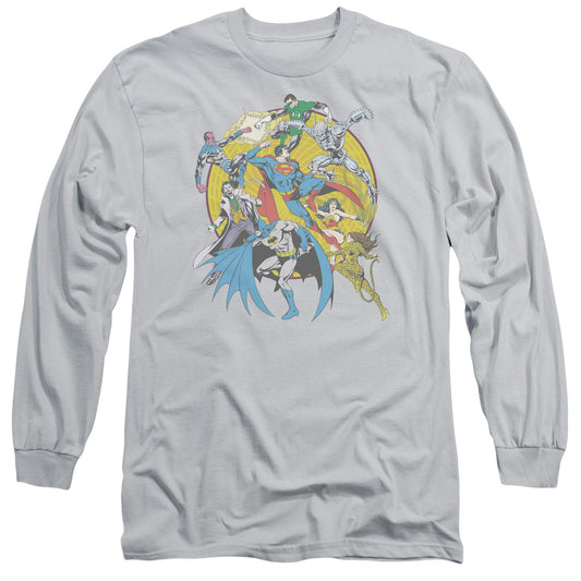 Dc - Spin Circle Fight - Long Sleeve Adult 18/1 - Silver T-shirt