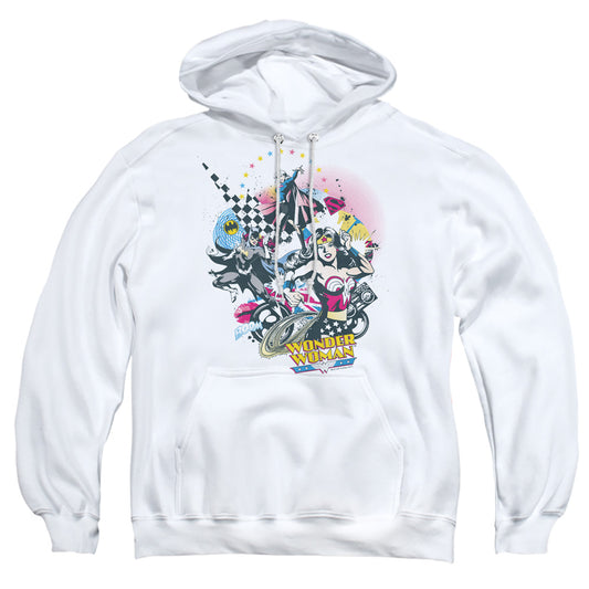 Dc - Power Trio - Adult Pull-over Hoodie - White