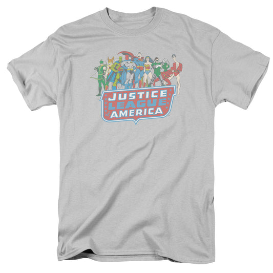 Dc - Jla Lineup - Short Sleeve Adult 18/1 - Silver T-shirt