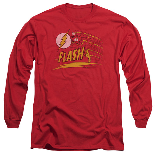 Dc Flash - Like Lightning - Long Sleeve Adult 18/1 - Red T-shirt
