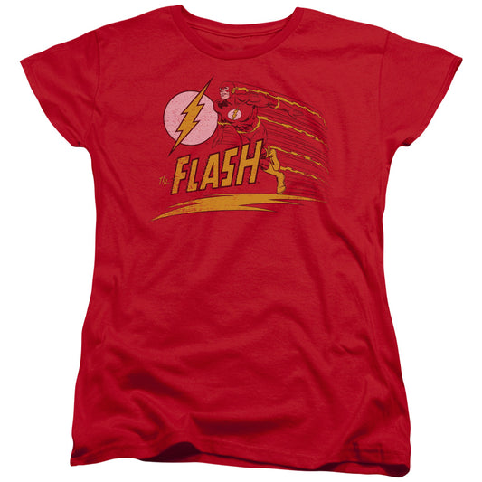 Dc Flash - Like Lightning - Short Sleeve Womens Tee - Red T-shirt