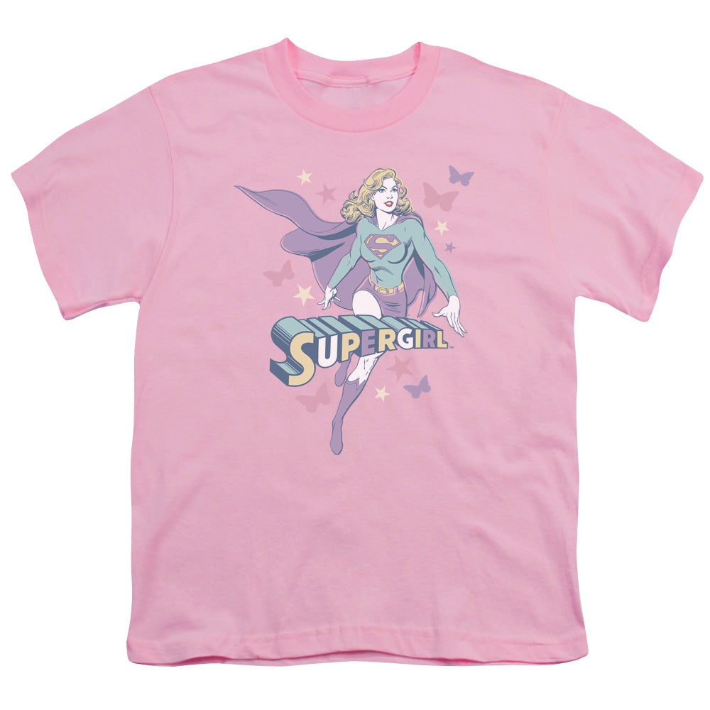 Dc - Supergirl Pastels - Short Sleeve Youth 18/1 - Pink T-shirt