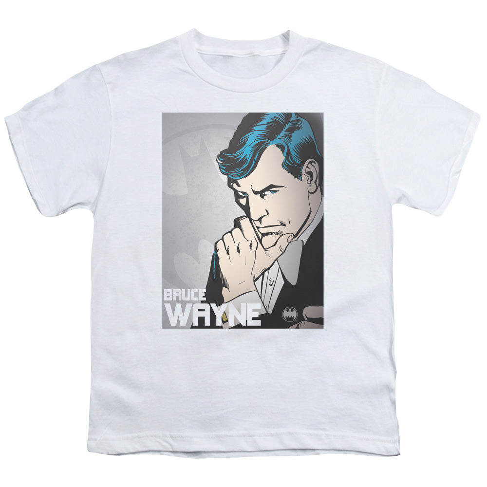 Dc - Bruce Wayne - Short Sleeve Youth 18/1 - White T-shirt