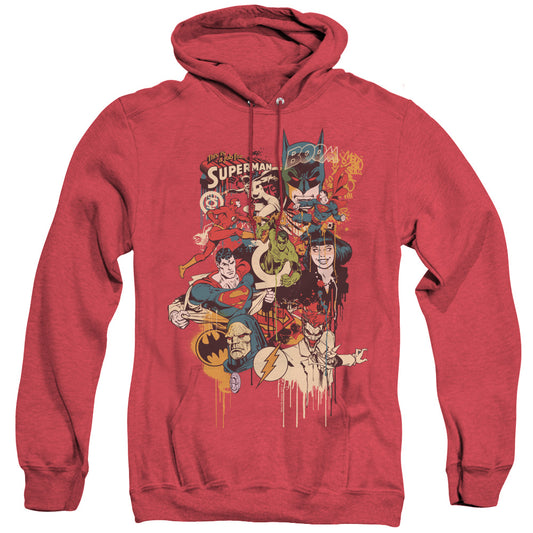 Dc - Dripping Characters - Adult Heather Hoodie - Red