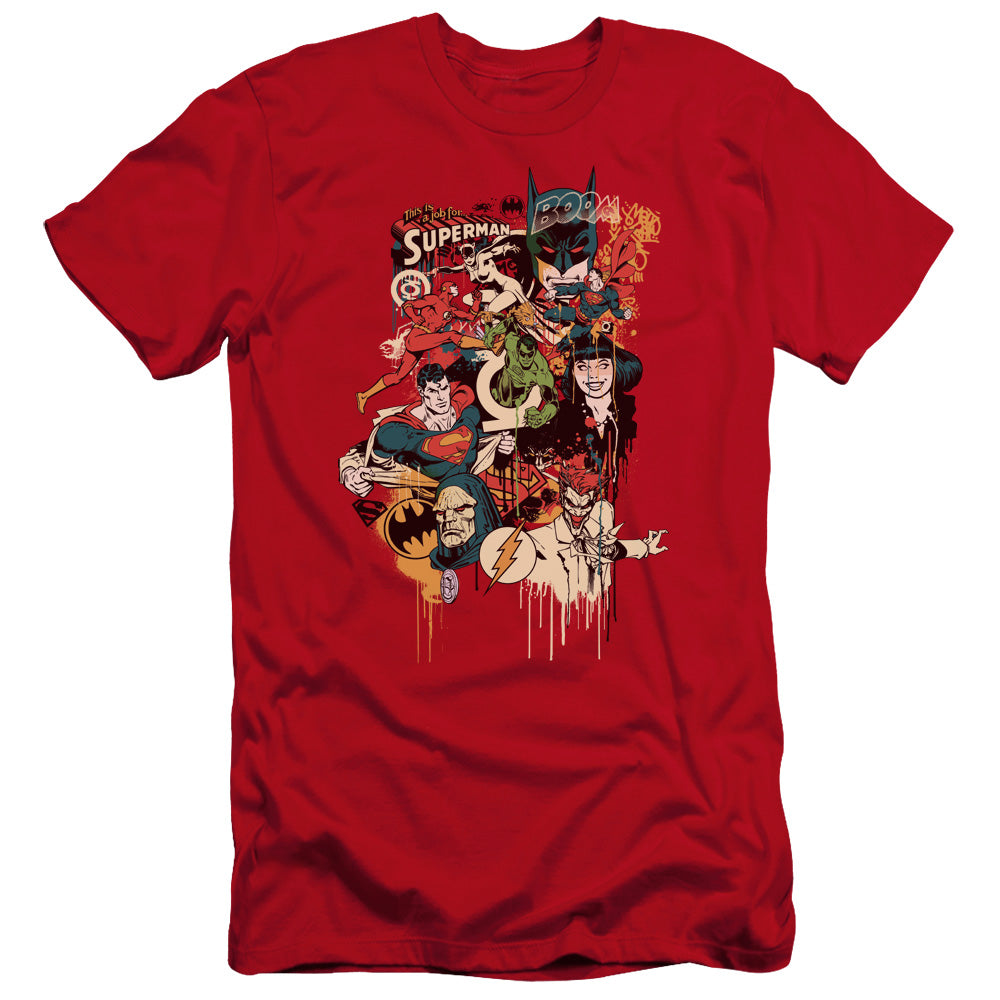 Dc - Dripping Characters-premuim Canvas Adult Slim Fit 30/1 - Red