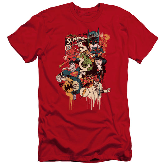 Dc - Dripping Characters-premuim Canvas Adult Slim Fit 30/1 - Red