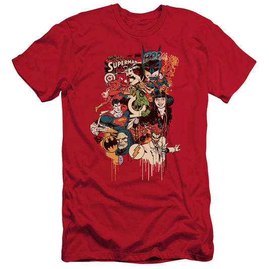 Dc - Dripping Characters - Short Sleeve Adult 30/1 - Red T-shirt
