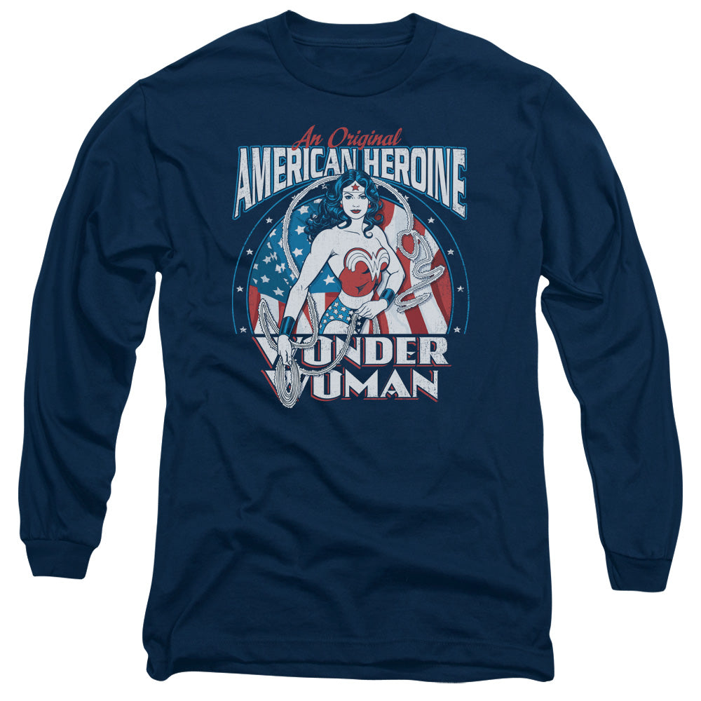 Dc - American Heroine - Long Sleeve Adult 18/1 - Navy T-shirt