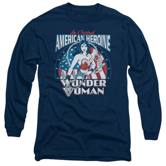 Dc - American Heroine - Long Sleeve Adult 18/1 - Navy T-shirt