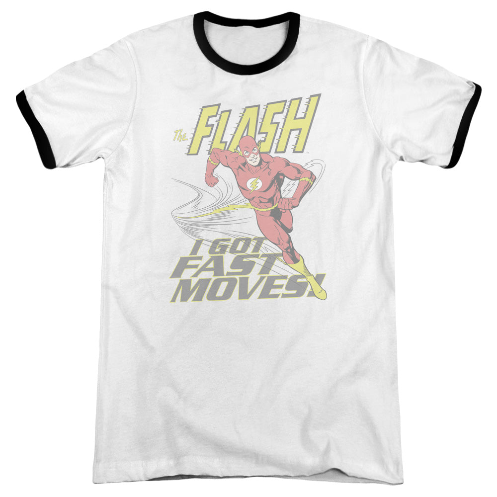 Dc Flash - Fast Moves - Adult Ringer - White/black