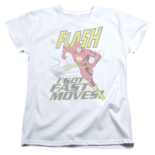 Dc Flash - Fast Moves - Short Sleeve Womens Tee - White T-shirt