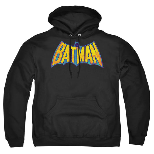 Dco - Batman Neon Distress Logo - Adult Pull-over Hoodie - Black