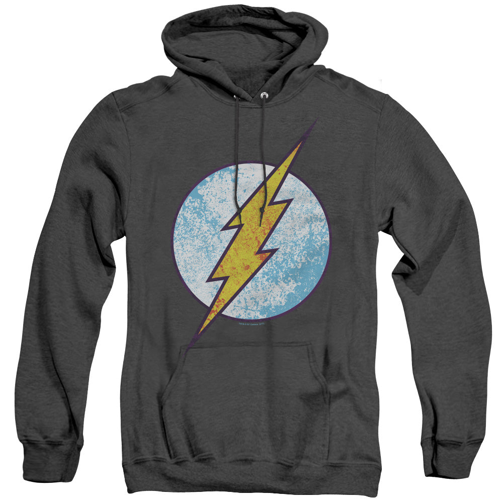 Dc Flash - Flash Neon Distress Logo - Adult Heather Hoodie - Black