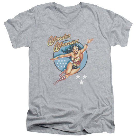 Dco - Wonder Woman Vintage - Short Sleeve Adult V-neck - Athletic Heather T-shirt