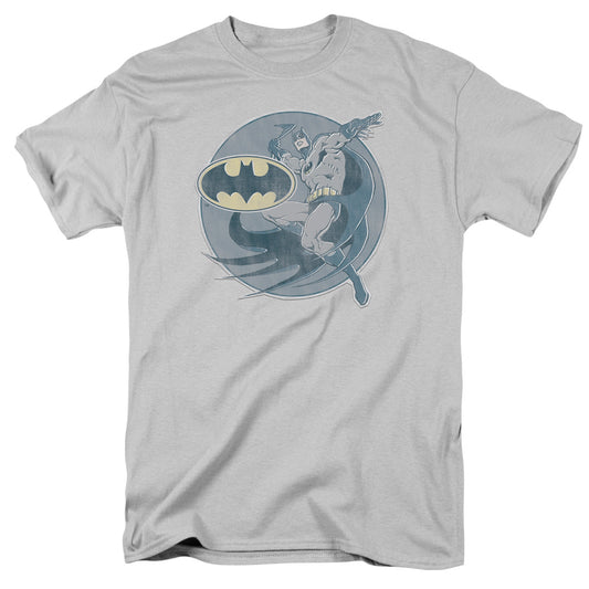 Dco - Retro Batman Iron On - Short Sleeve Adult 18/1 - Silver T-shirt
