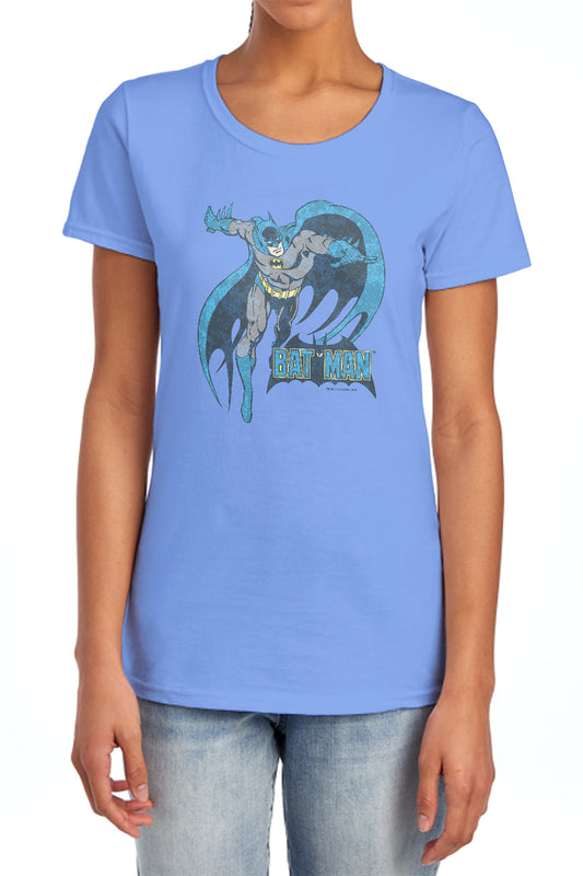 Dco - Desaturated Batman - Short Sleeve Womens Tee - Charcoal T-shirt