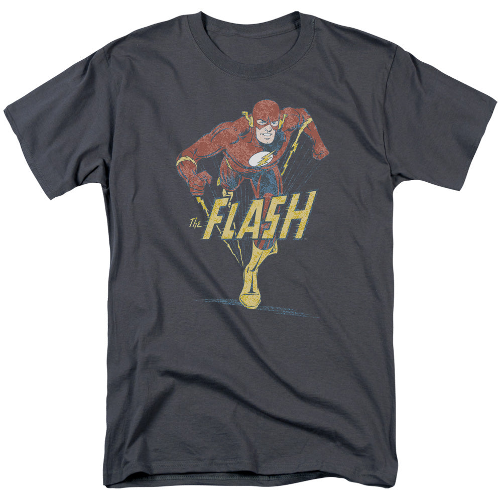 Dc Flash - Desaturated Flash - Short Sleeve Adult 18/1 - Charcoal T-shirt