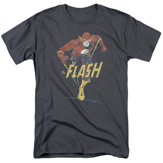 Dc Flash - Desaturated Flash - Short Sleeve Adult 18/1 - Charcoal T-shirt