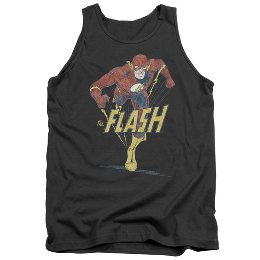 Dc Flash Desaturated Flash - Adult Tank - Charcoal