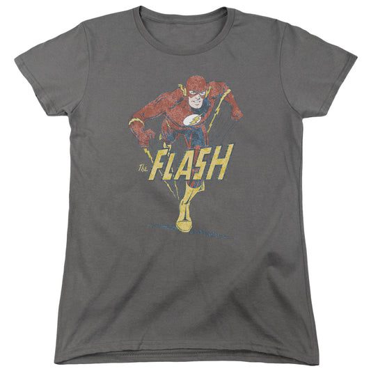 Dc Flash - Desaturated Flash - Short Sleeve Womens Tee - Charcoal T-shirt