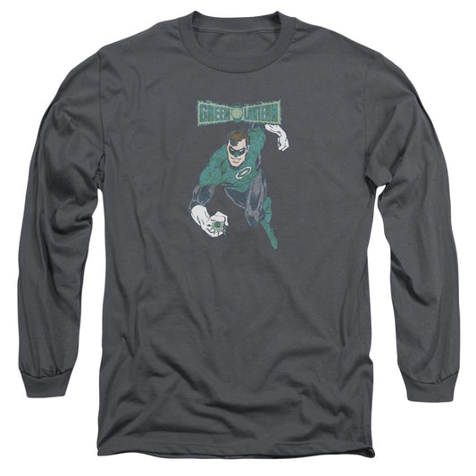 Dco - Desaturated Green Lantern - Long Sleeve Adult 18/1 - Charcoal T-shirt