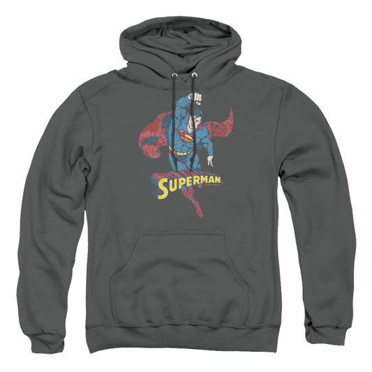 Dco - Desaturated Superman - Adult Pull-over Hoodie - Charcoal