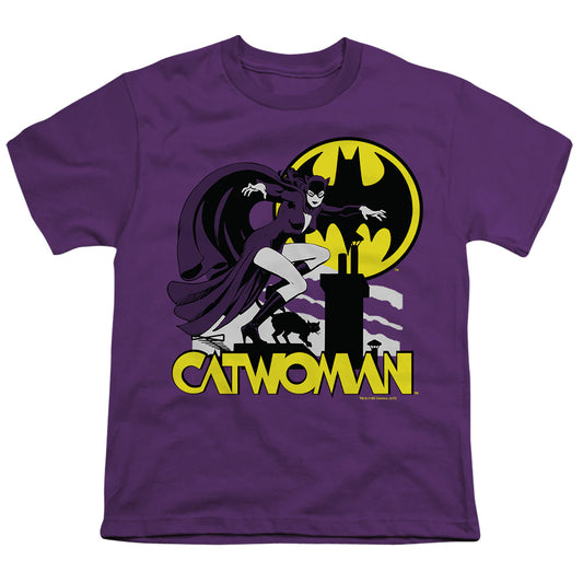 Dco - Rooftop Cat - Short Sleeve Youth 18/1 - Purple T-shirt