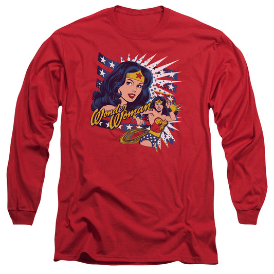 Dco - Pop Art Wonder - Long Sleeve Adult 18/1 - Red T-shirt